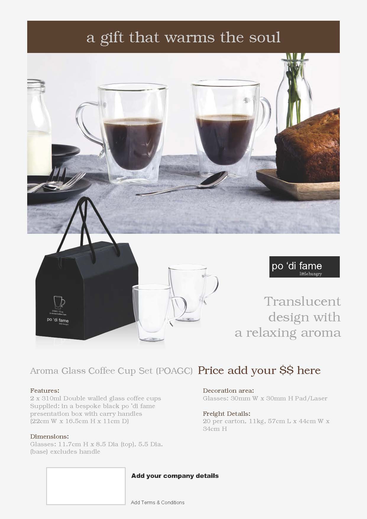 Aroma Glass Coffee Cup Set