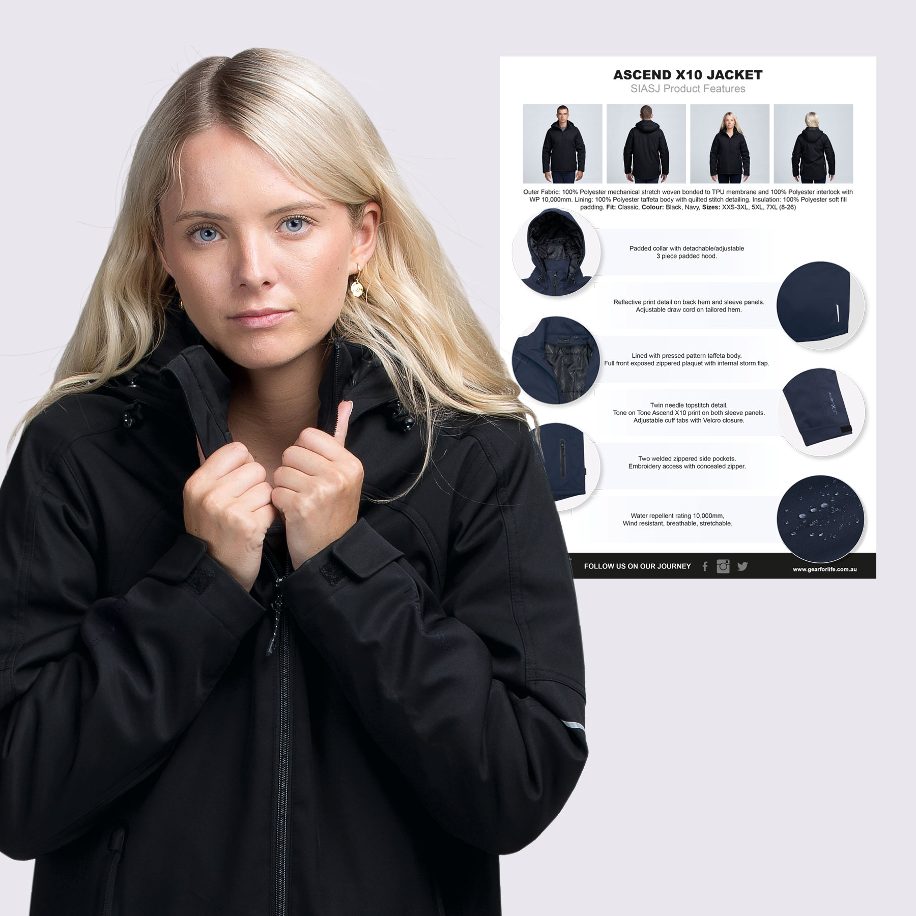 Ascend X10 Jacket Tech Sheet