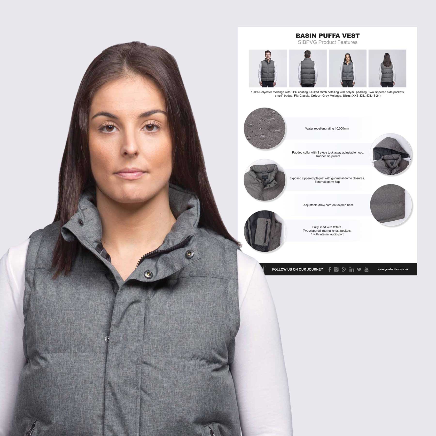 Basin Puffa Vest Tech Sheet