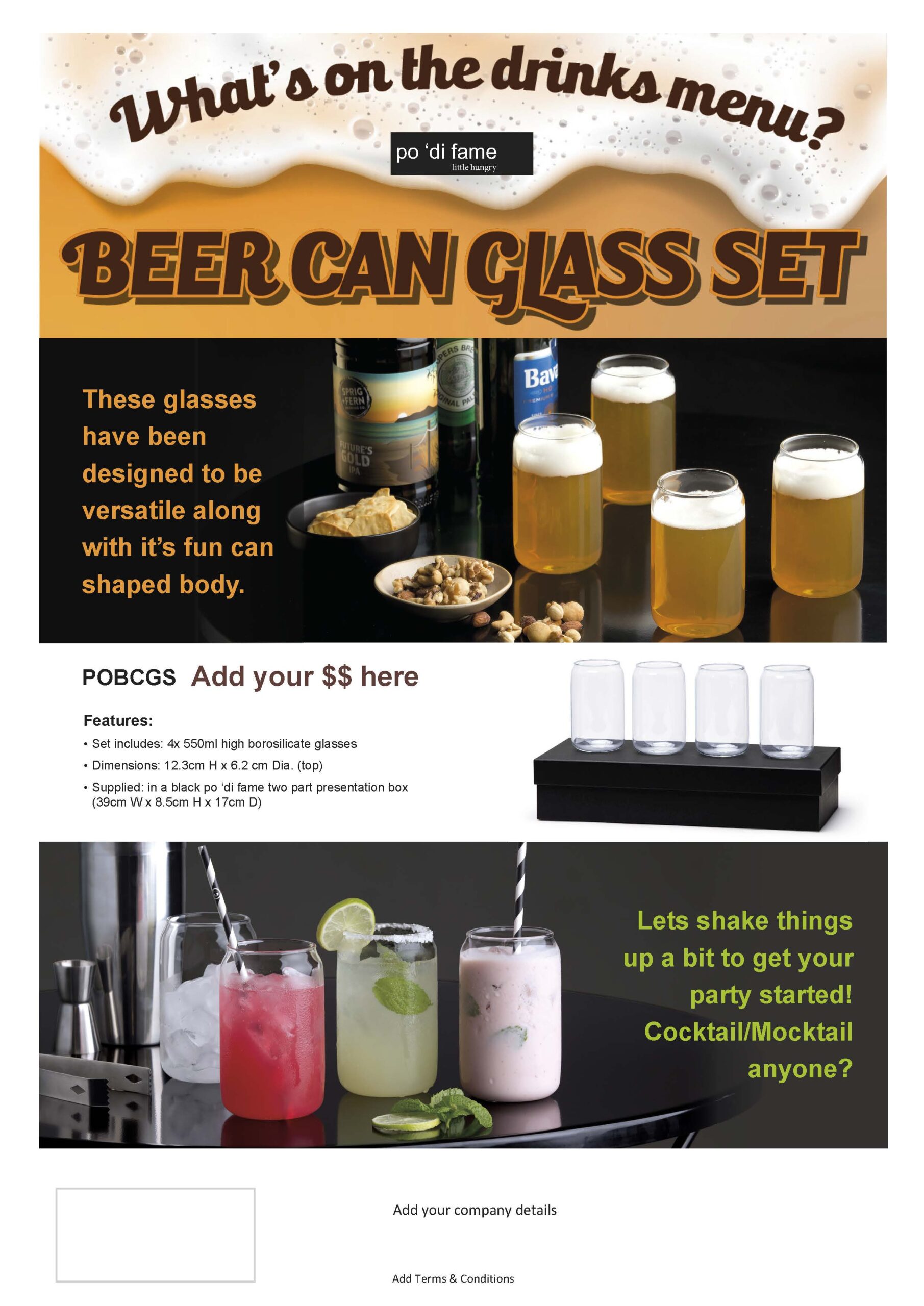Beer Can Glass Set