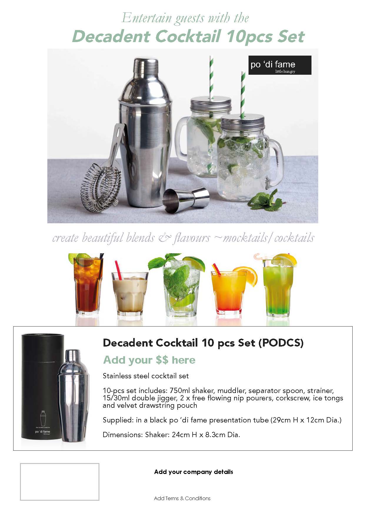 Decadent Cocktail 10 pcs Set