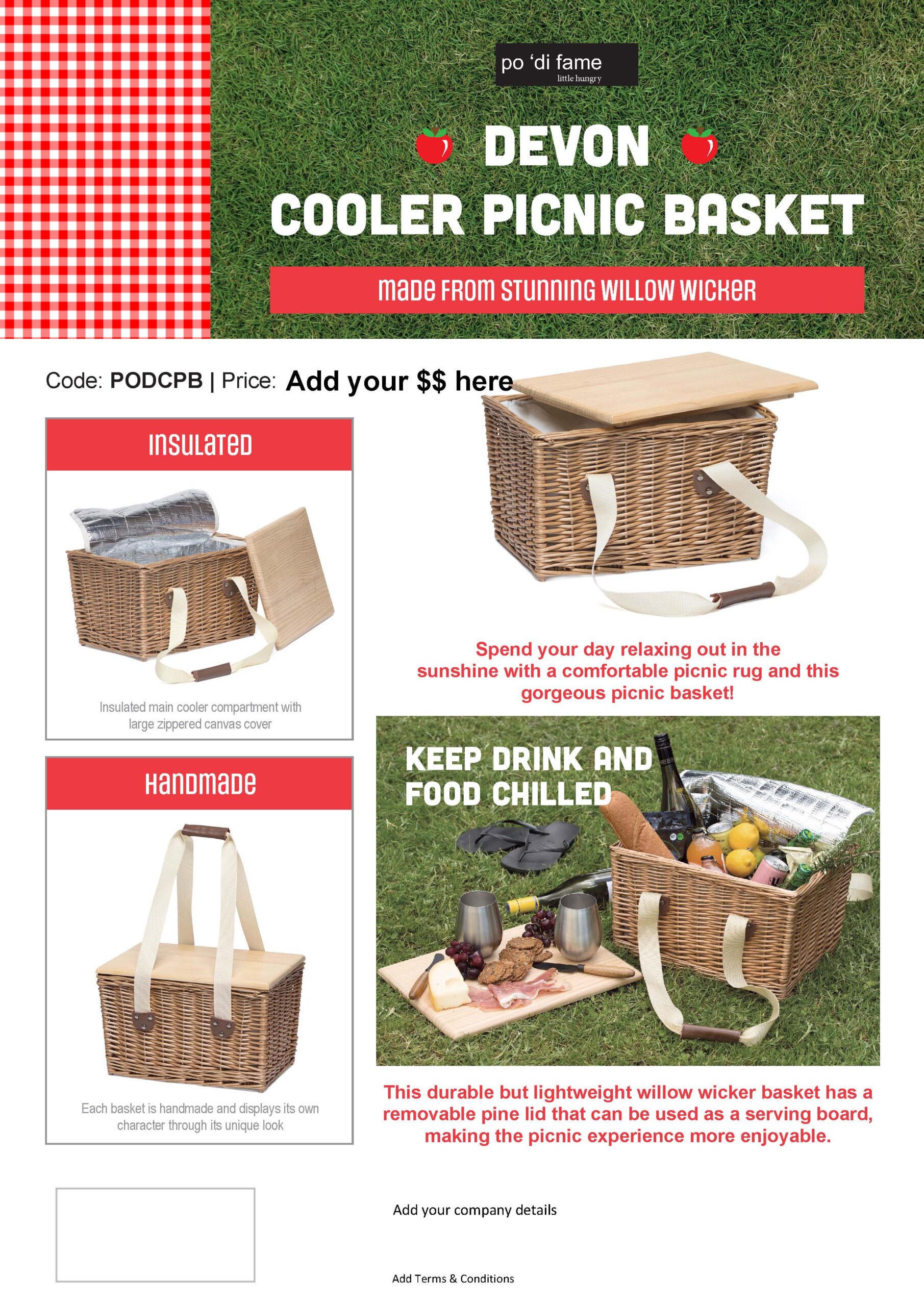Devon Cooler Picnic Basket