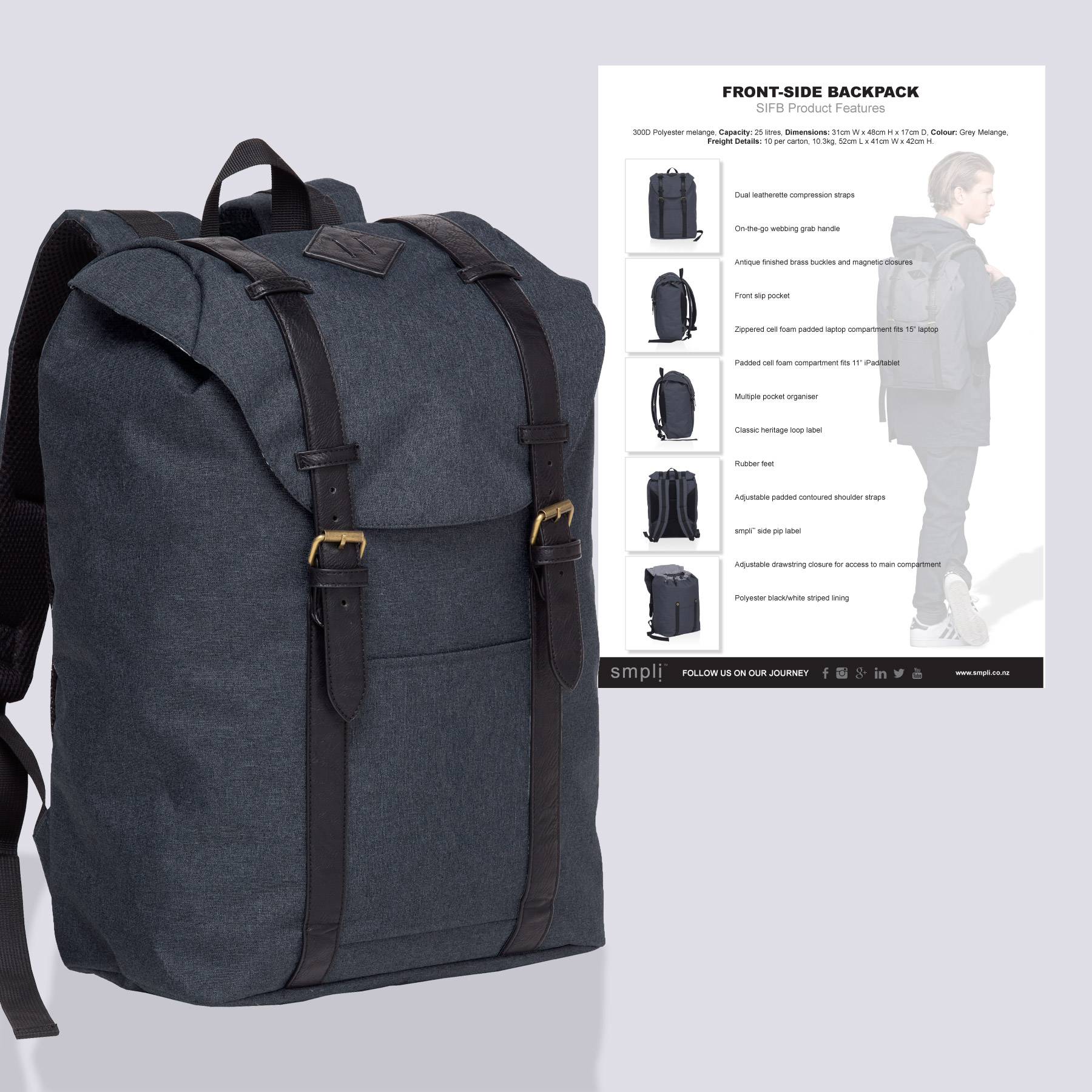 Front-Side Backpack Tech Sheet