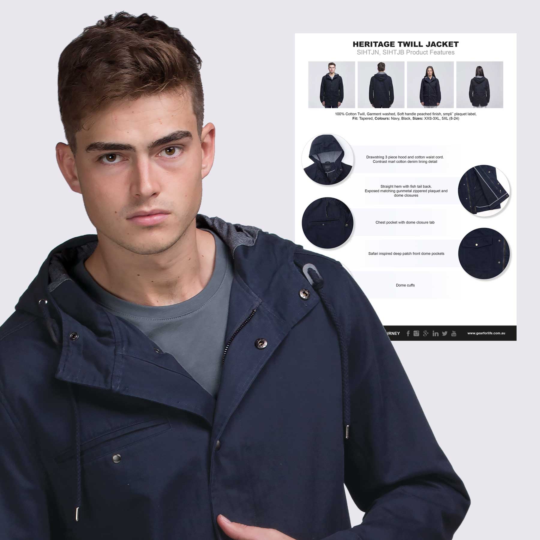 Heritage Twill Jacket Tech Sheet