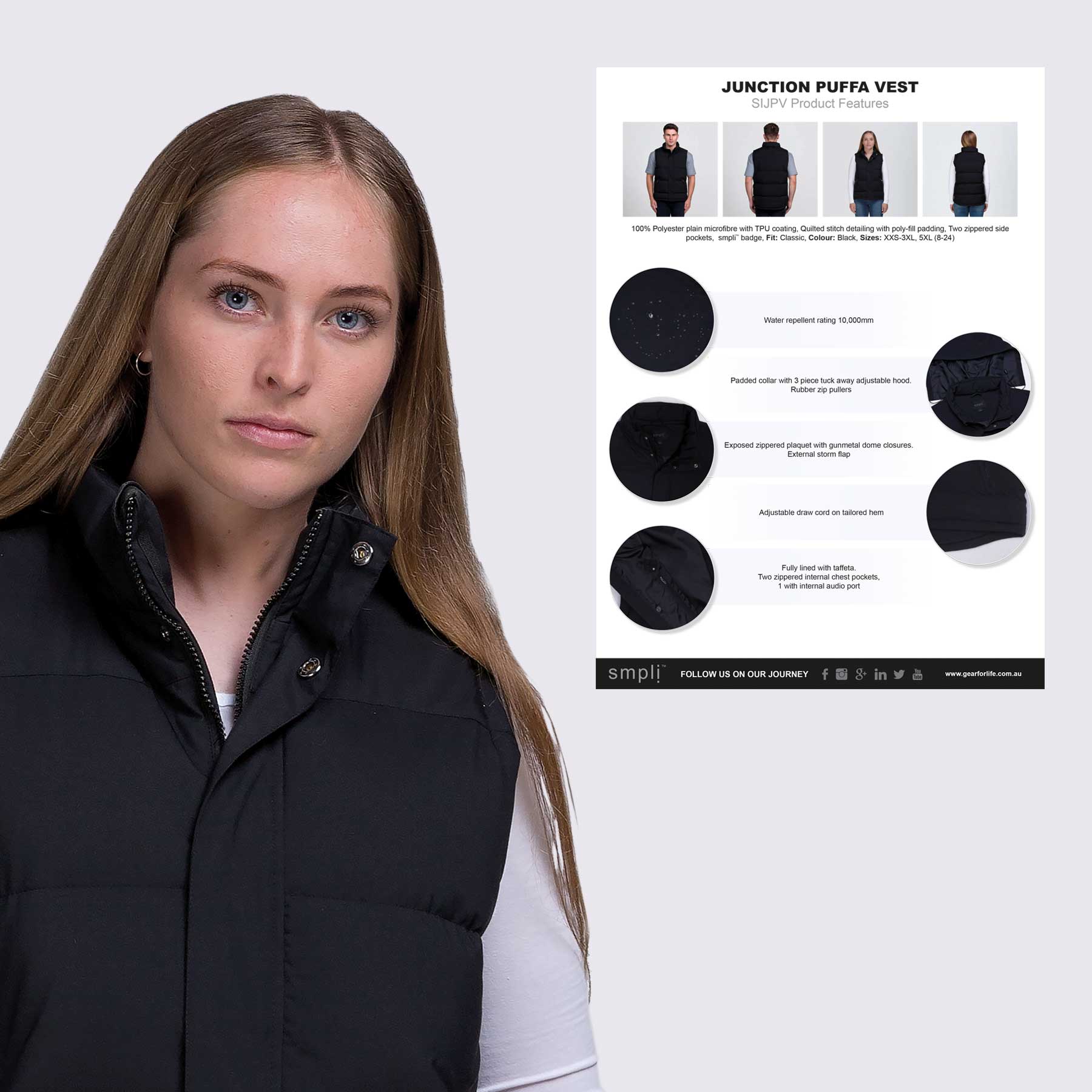 Junction Puffa Vest Tech Sheet