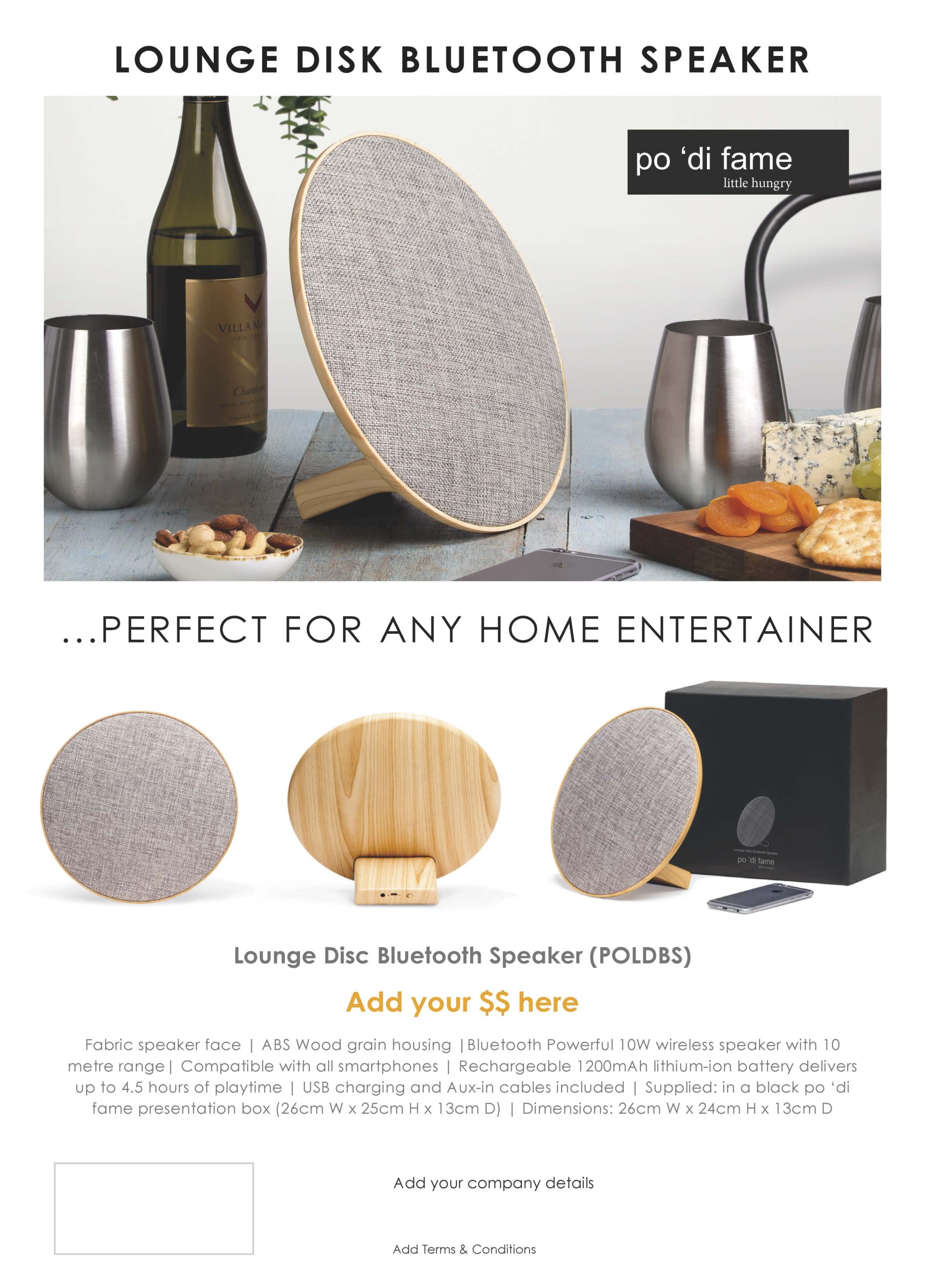 Lounge Disk Bluetooth Speaker