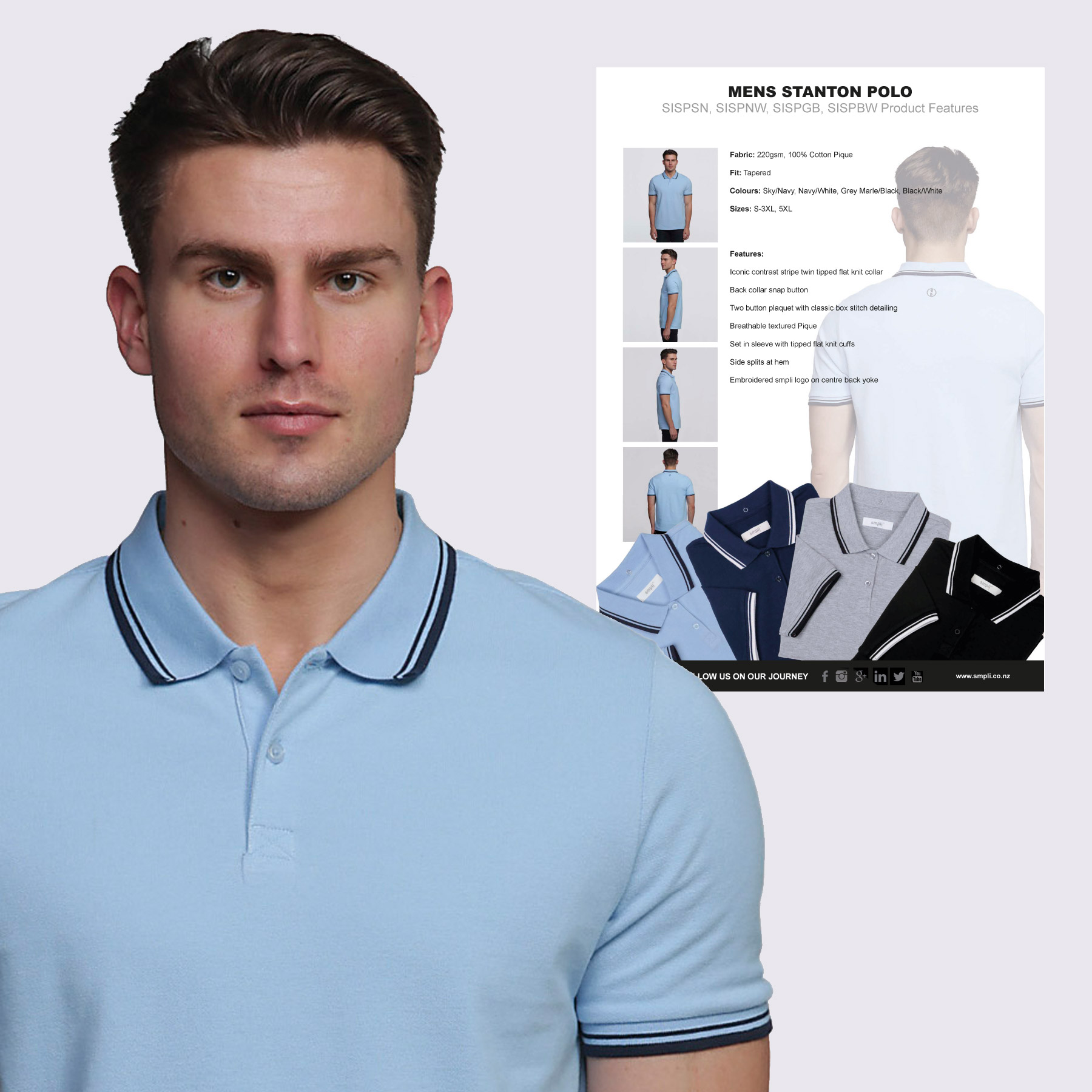 Mens Stanton Polo Tech Sheet