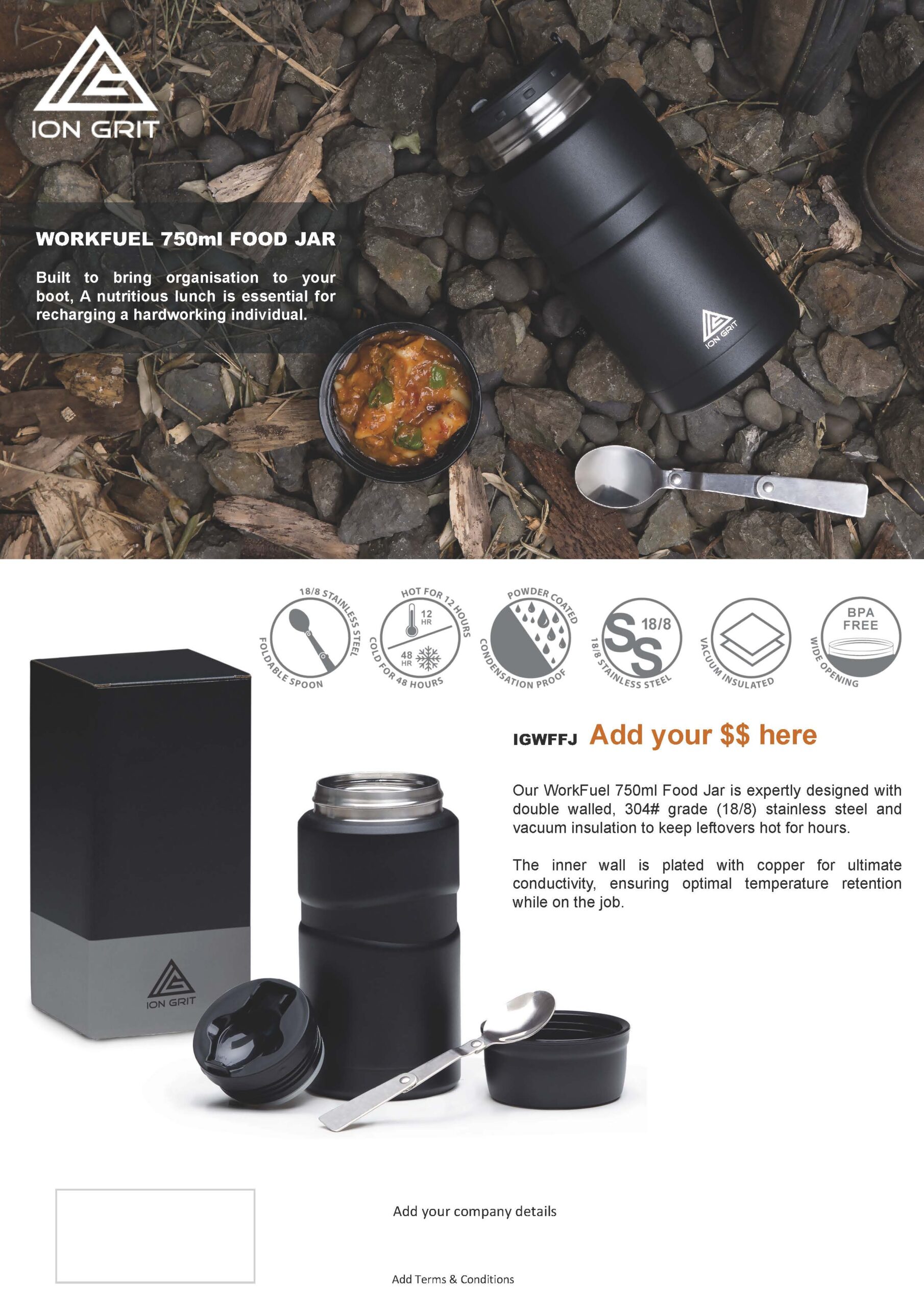 WorkFuel 750ml Food Jar