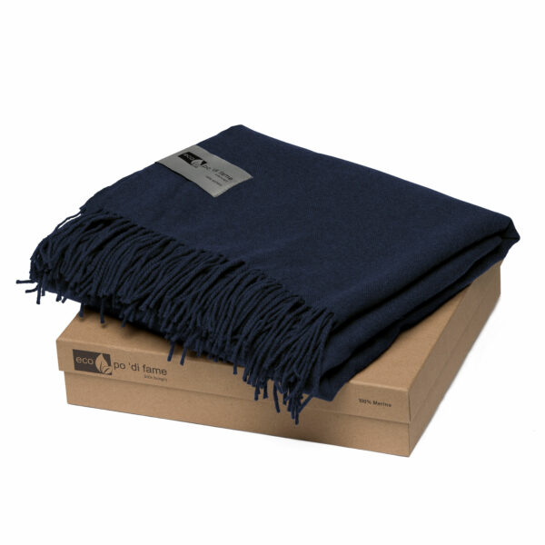 Mt Lodge Merino Blanket - Navy