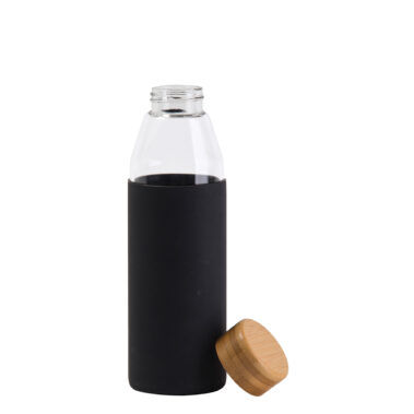Black Orbit Glass Bottle - Lid Off