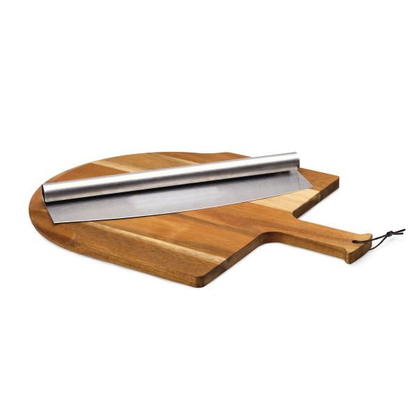 Acacia Wood Board & Stainless Steel Cutter