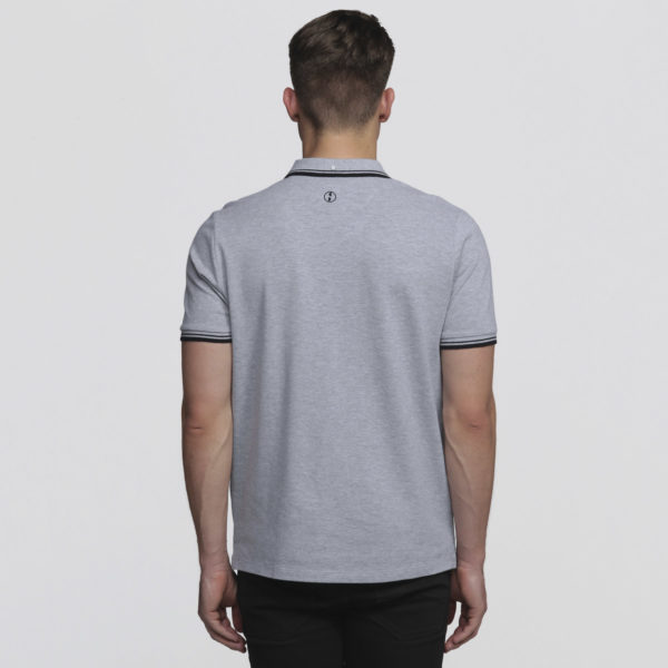 Mens Grey Marle/Black - Back